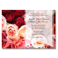 pink rose wedding invitations